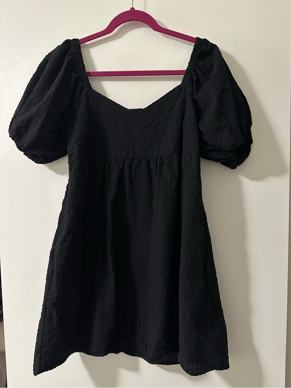 Old Navy Black Puff-Sleeve Mini Dress